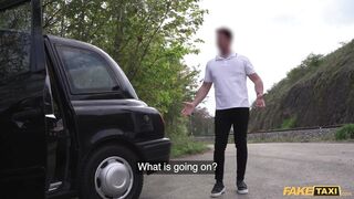 Fake Taxi - Cute brunette teen in pigtails gets pumped by hard cock and splattered with man jam