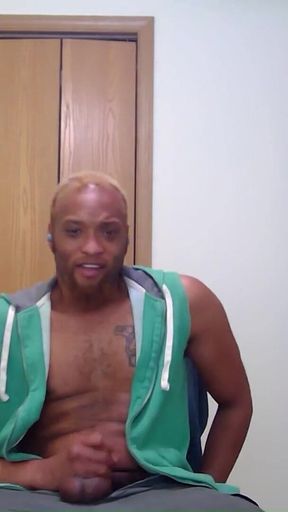 Jerking off in My Green Vest for a Friend