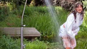Wanking Sissy With Outdoor Cumshot