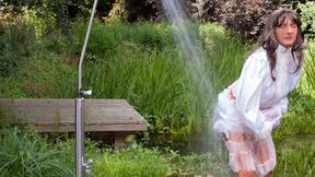Wanking Sissy With Outdoor Cumshot