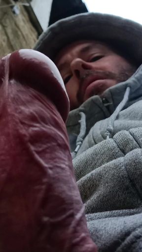 Hot Dilf Big Mushroom Head Cock Close up Outdoor Wanking and Cumming - Rockard Daddy