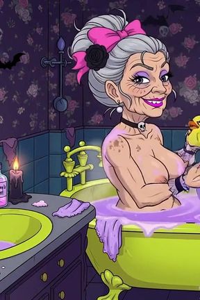 Bathroom Granny Ai Cartoon