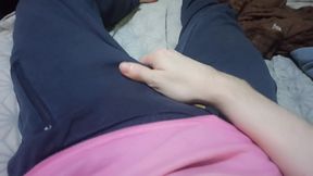 Guy in Pants Strokes His Dick