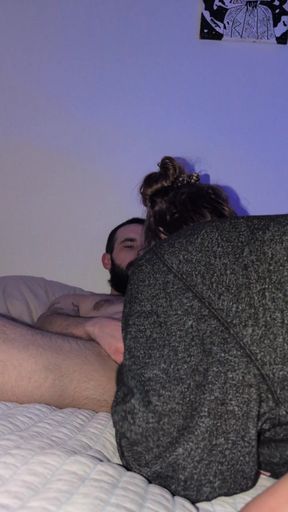 Hot Amateur Wife Sucks Dick Like a Pro Then Gets Fucked by Her Husband's Big Dick Till He Cums