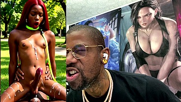Beautiful Transgender Ebony Girl Cums All Over While Getting Anal Fucked Cowgirl Style, AI Generated