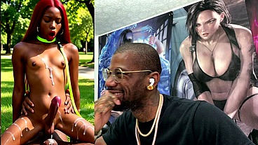 Beautiful Transgender Ebony Girl Cums All Over While Getting Anal Fucked Cowgirl Style, AI Generated