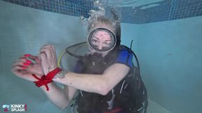 Bound Beneath the Surface - Scuba Tease &amp; Rope Play in Vintage Wetsuit