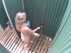 Czech Blonde Milf Cought in Public Shower