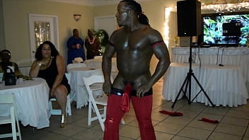 Jamaican MILF stripper blows big cock and wanks herself