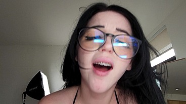 Big Titty Nerd Charli O Takes Huge Cock in Her Tiny Pussy