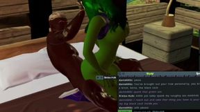 Bored She-Hulk tries BBC in wild porn film