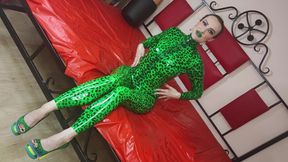 I Seduce You with My Glossy Green Minty Lips and Kisses and Shiny Latex