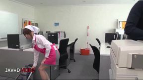 Asian Office Lady Chihiro Akino Delivers Intense Blowjob for Hardcore Creampie Encounter