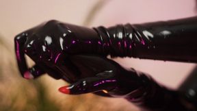 Goddess sweat after latex catsuit (720p)