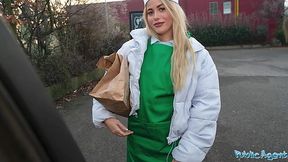 Busty Blonde Waitress Flashes Her Tacos in Public Agent Fuck Parody