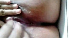 Kinky weird video shot closeup of lusty lady teasing her own pussy a bit