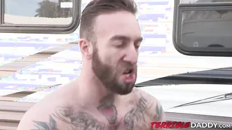 Muscular DILF fucks hot stud with big cock in hardcore anal session