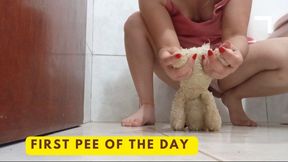 Bathed in Lola's first pee