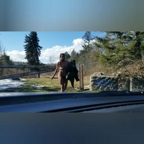 REAL Amateur Voyeur/ Exhibitionism w Hot Black Barbie. FULLY NUDE