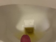 Pissing and jerking in public urinal