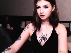 Beautiful teen brunette Jessica Sinn masturbates