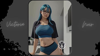 AI: Vibrant blue hair and dark glasses DOMINATRIX - Part 6 - Waifu Models #003