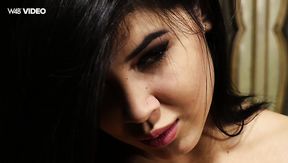 Fantastic brunette lean beauty modeling for kinky erotic photo session