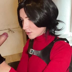 Sexy Ada Wong sucks dick and gets fucked on Halloween night