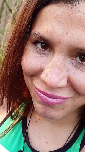 Key moment from "Jogging German Wife talk to Quick Cheating Outdoor Sex by Stranger"