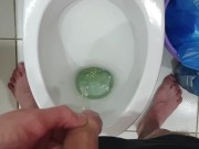 Pissing in toilet