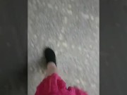 Public Exposure, Sissy humiliation dare! Almost Caught!