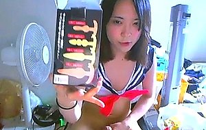 Cute sailor newhalf cums intense
