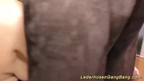Wild Gangbang Party with Flexible Performers in Lederhosen