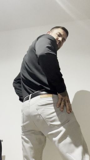 Cute Boy Jerks off with Clothes on