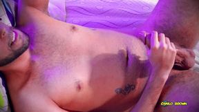 big uncut cock passionate, intense masturbation with slow motion cumshot - camilo brown