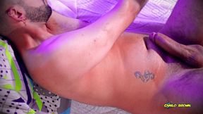 big uncut cock passionate, intense masturbation with slow motion cumshot - camilo brown