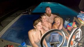 3 porn stars share 1 dick on the hot tub helena price , deliah grace, scarlett gushes,