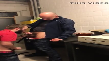 sucking married daddy at work