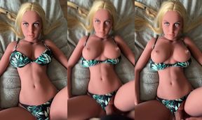 POV fucking my tight blonde WMDoll in her new bikini