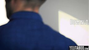 Kinky boss makes her petite assistant fuck her big-dicked hubby in the office
