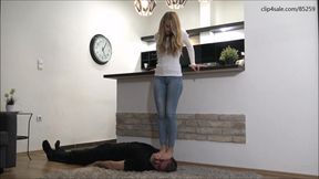 MARIANNA - I love to DESTROY your face under my feet - **** face and throat trampling, foot domination