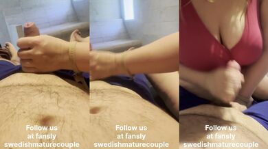 Swedish milf whips out big cock in spa public handjob fantasy