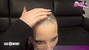 German skinhead teen 18+ get cum on head after blowjob
