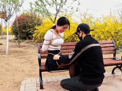 Chinese girl public bondage