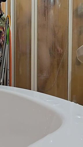 Hairy Guy Taking a Shower at His Female Friend’s Place