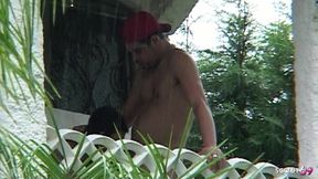 Big Tit Latina Tranny Aline Outdoor Anal Fucked by Neighbor