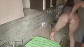 Fucked her tight ass and pumped her with thick sperm