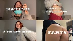 EATING-BELLY INFLATION-FARTS (a day with me)