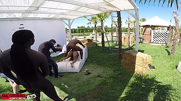 Small BTS of the scene: Welcome to the Jungle, Black Meat Matter! - Benny Green, 2on1, BBC, ATM, DP, Rough, Gapes, Creampie.