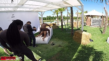 Small BTS of the scene: Welcome to the Jungle, Black Meat Matter! - Benny Green, 2on1, BBC, ATM, DP, Rough, Gapes, Creampie.